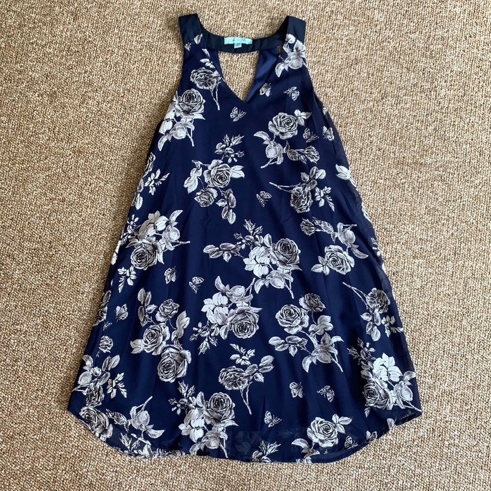 Navy floral dress